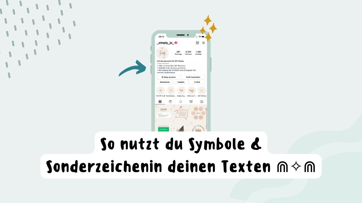 Textsprache und Branding durch Symbole ud Sonderzeichen